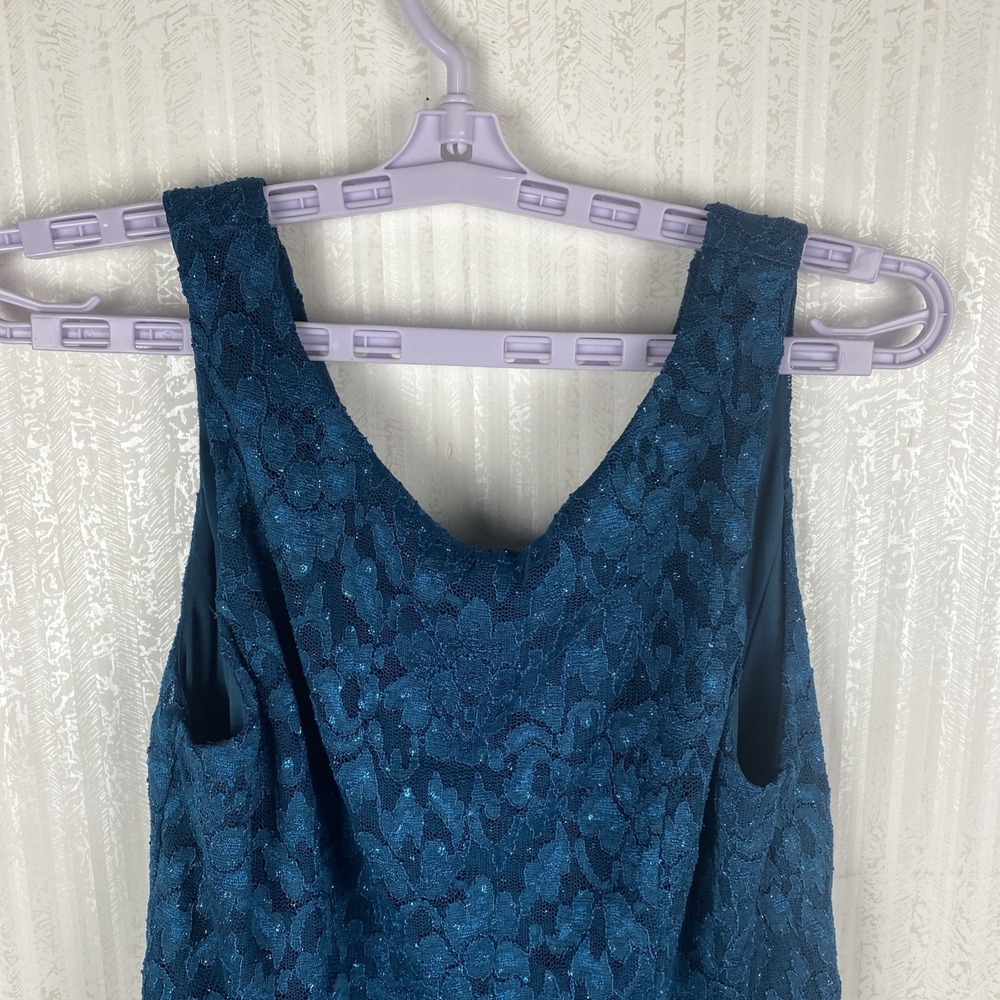 Speechless Fit/ Flare Emerald Green Lace Sleeveless Dress Juniors Size Large - Picture 2 of 9